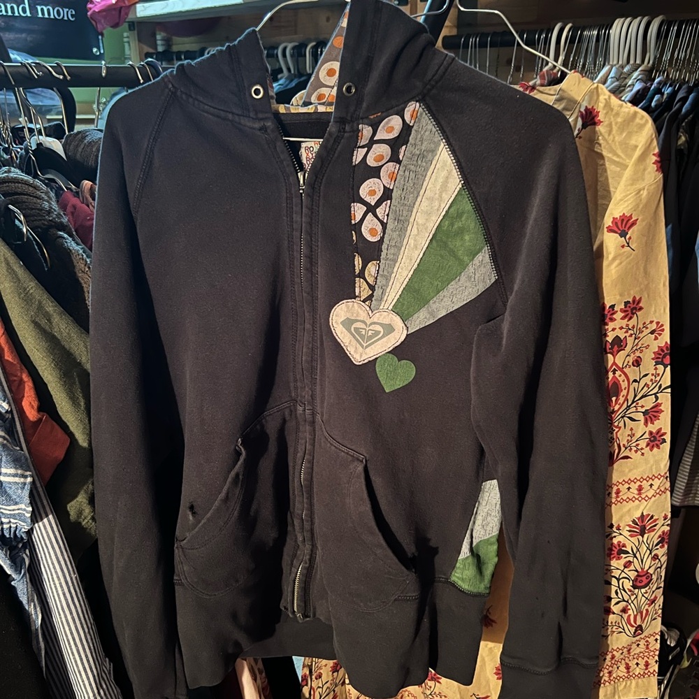 Roxy Black hoodie with Colorful Logo